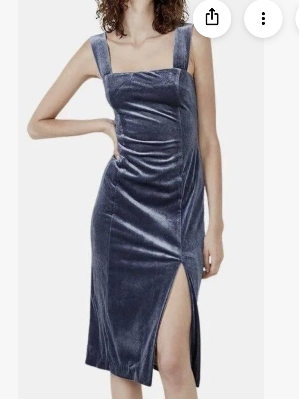 Bardot Charcoal Velvet Midi Slip Dress